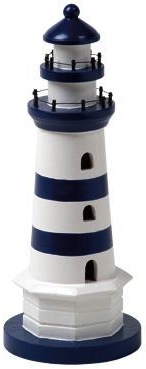 Faro in legno bianco e blu